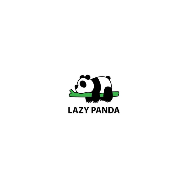 Preguiçoso Panda Dormindo Desenho Animado Ramo Ilustração Vetorial — Vetor de Stock