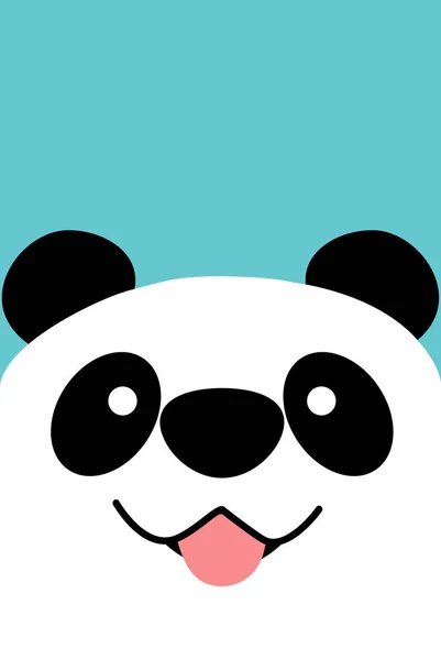 微笑熊猫脸平面设计 矢量插画 — 图库矢量图片