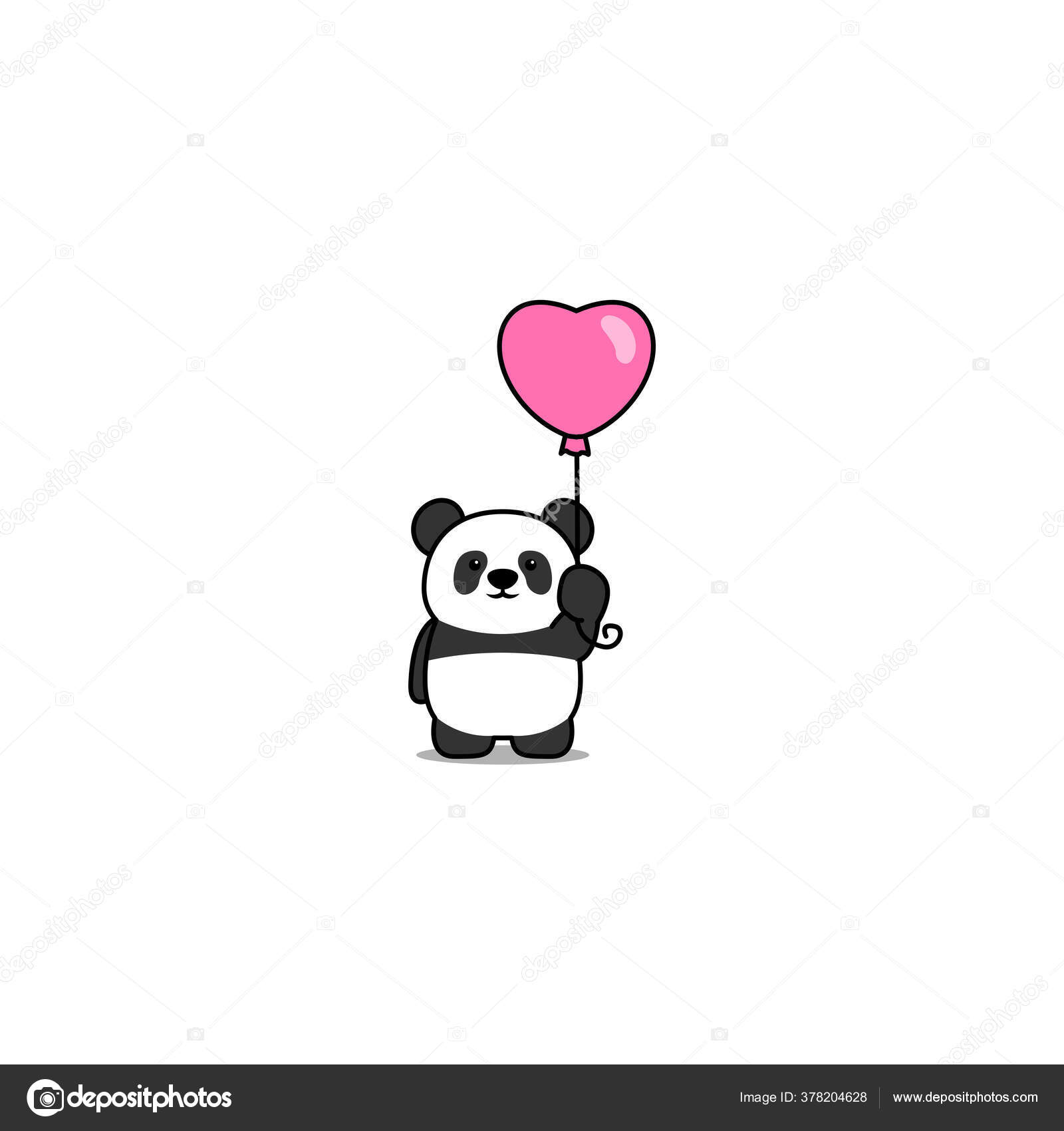 COMO DESENHAR UM PANDA COM UM CORAÇÃO KAWAII 