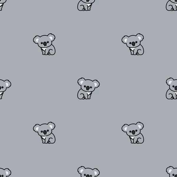 Cute Koala Sitting Cartoon Seamless Pattern Vector Illustration — 스톡 벡터