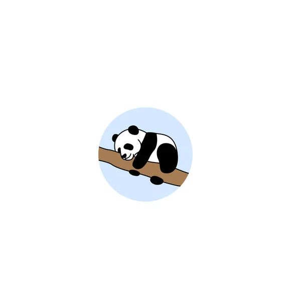 Bebê Panda Dormindo Desenho Animado Ícone Ilustração Vetorial — Vetor de Stock