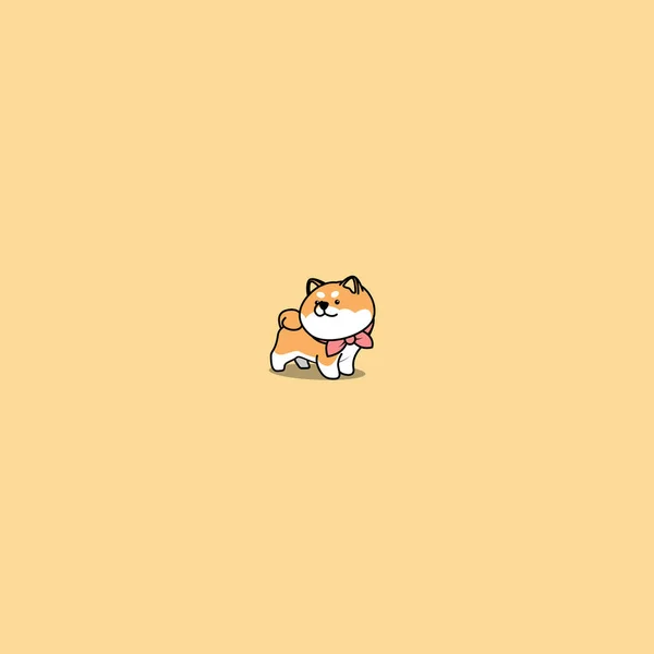 Lindo Shiba Inu Perro Icono Dibujos Animados Vector Ilustración — Archivo Imágenes Vectoriales