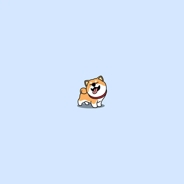 Grappige Shiba Inu Hond Glimlachende Cartoon Vector Illustratie — Stockvector