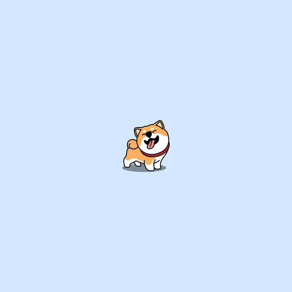 Engraçado Shiba Inu Cão Sorrindo Desenhos Animados Ilustração Vetorial —  Vetores de Stock