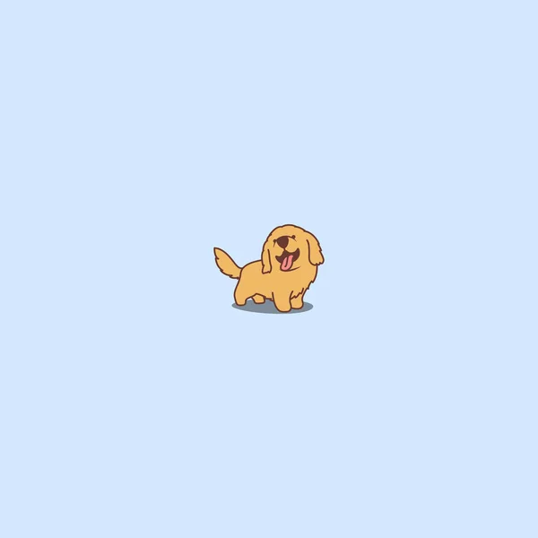 Cute Golden Retriever Icono Dibujos Animados Cachorro Vector Ilustración — Vector de stock