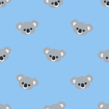Şirin koala kusursuz desen, vektör illüstrasyonu