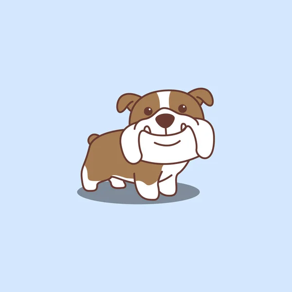 Aranyos Angol Bulldog Rajzfilm Ikon Vektor Illusztráció — Stock Vector