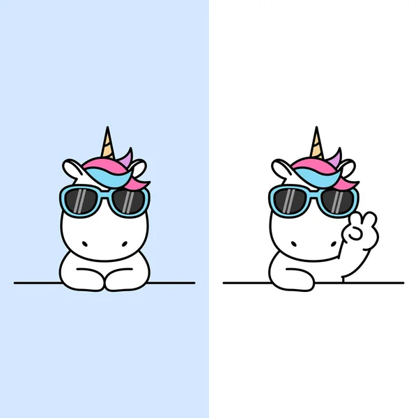 Cute Unicorn Wall Cartoon Εικονογράφηση Διάνυσμα Royalty Free Διανύσματα Αρχείου