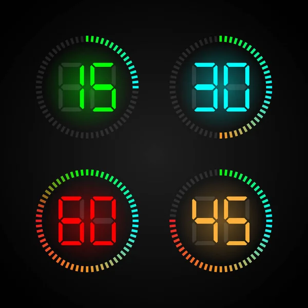 Set Four Timers — Stock Vector