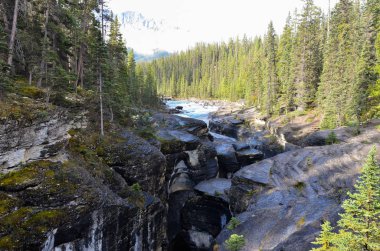 Küçük Kanada river canyon Dağları ve ağaçları