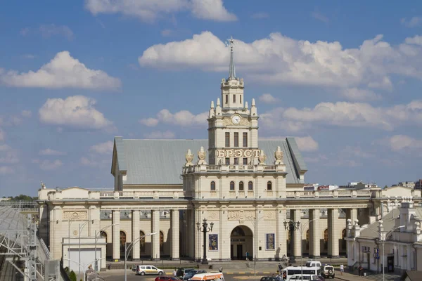 Brest Weißrussland August Historischer Bahnhofsbau Einem Sonnigen Tag August 2016 — Stockfoto