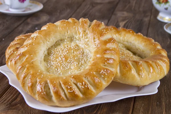 Традиционный Узбекский Хлеб Лаваш — стоковое фото