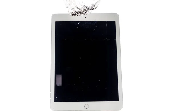 Modern Large Tablet Water Bad Day Photoshop — Stock Photo, Image