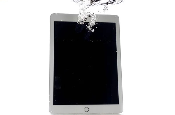Modern Large Tablet Water Bad Day Photoshop — Stock Photo, Image