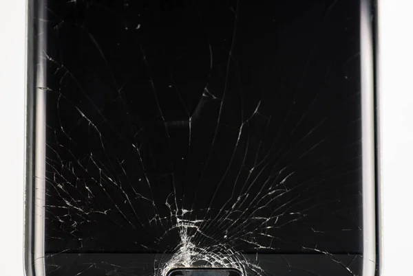 Broken Smartphone Screen Cracks Shattered Glass Various Eels — Stock Photo, Image