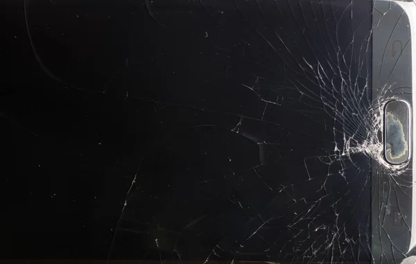 Broken Smartphone Screen Cracks Shattered Glass Various Eels — Stock Photo, Image