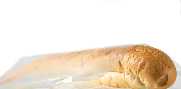 Food Packaging Transparent Bag Loaf Rolls Bread — Stock Photo, Image