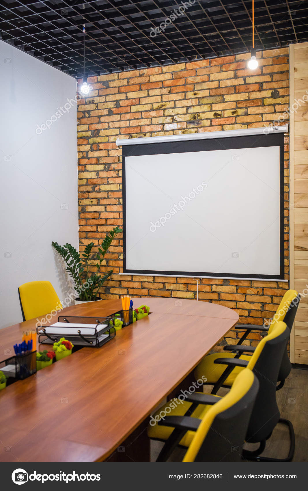 Board For Presentation In The Meeting Room Stock Photo