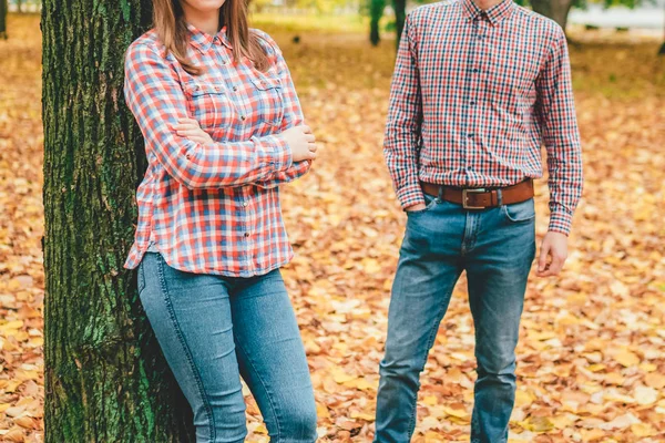 parkta yürüyüş insanlar sonbahar birkaç. yakın çekim