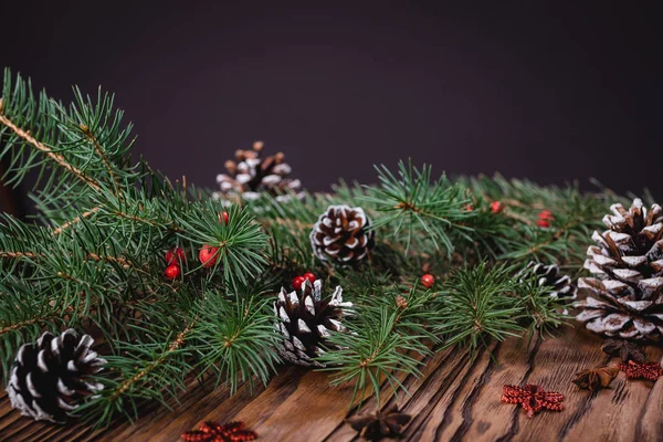 Christmas decoration on wooden background, Christmas card ,close-up.