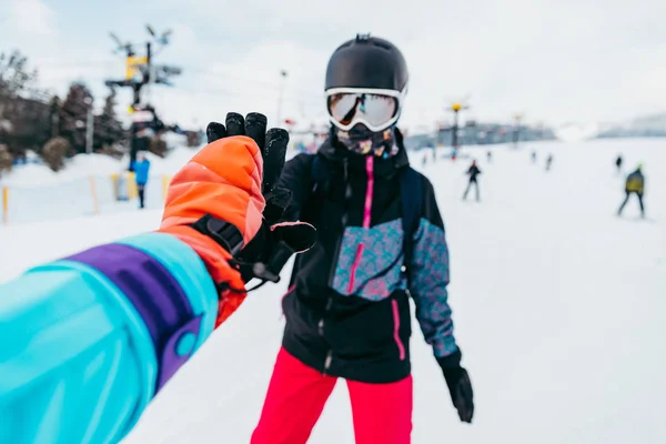 Retrato Mujer Snowboarder Casco Gafas —  Fotos de Stock