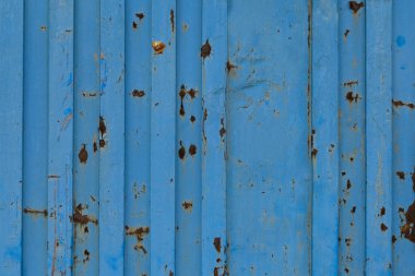 Mavi kargo gemi konteyner doku. Yinelenen arka plan. Dökülüyor boya doku eski kapsayıcı. 