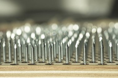 Yoga için çivili Closeup Board. Sağlıklı yaşam tarzı 