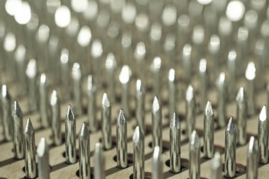 Yoga için çivili Closeup Board. Alternatif tıp. Sağlıklı yaşam tarzı 