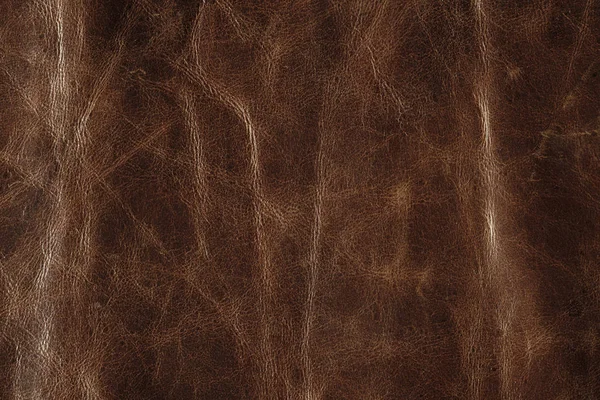 Braunes Leder Textur Hintergrund, echtes Leder — Stockfoto
