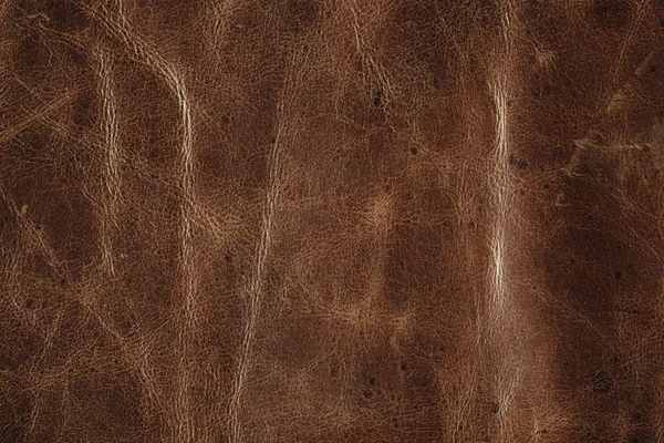 Braunes Leder Textur Hintergrund, echtes Leder — Stockfoto