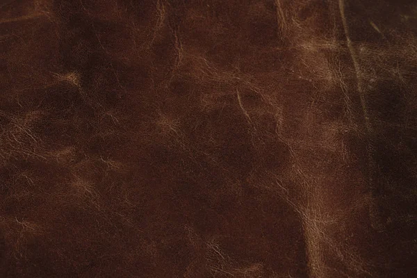 Fondo de textura de cuero marrón, cuero genuino — Foto de Stock