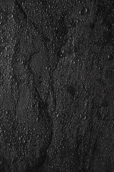 Sötét Szürke Fekete Pala Háttér Vízcseppek Vagy Természetes Textúra Fekete — Stock Fotó