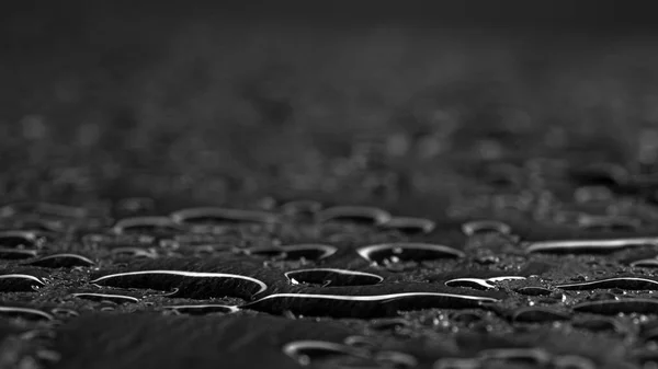 Темно Коричневый Фон Каплями Воды Текстурой Натурального Камня Черная Доска — стоковое фото