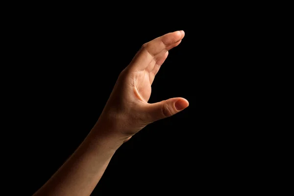 Amerikan Şaret Dili Asl Şareti Alfabesinin Işareti Siyah Arkaplanda Izole — Stok fotoğraf