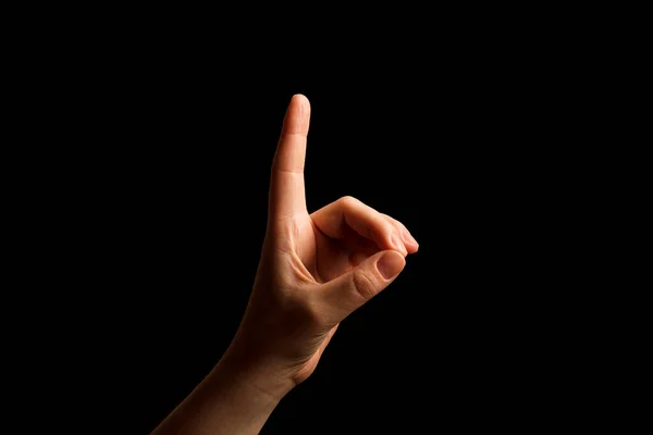 Amerikan Şaret Dili Şareti Alfabesi Asl Siyah Arkaplanda Izole Şaret — Stok fotoğraf
