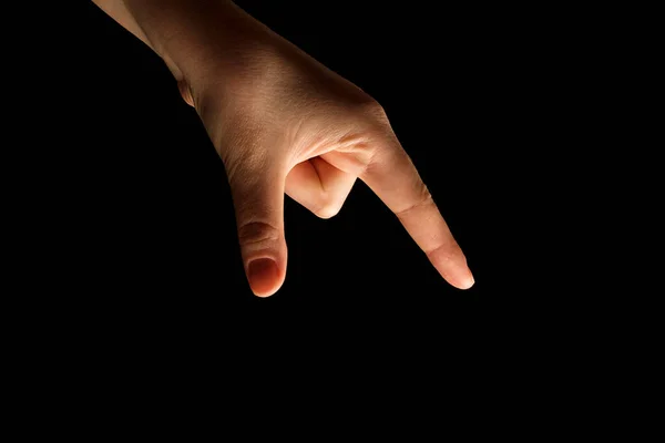 Hand Showing Sign Alphabet American Sign Language Asl Isolated Black — Stock Photo, Image