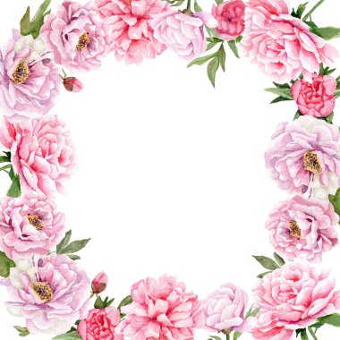 peonies suluboya çizimler. Harfler, davetiyeler, logolar için şablonlar. PS işlenmiş