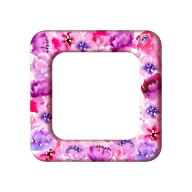 sulu boya küçük çiçekler, birim çerçeve