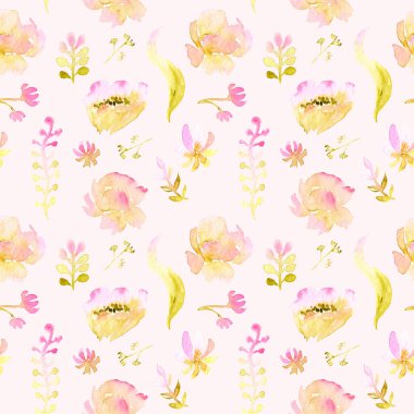 suluboya çizimler küçük çiçekler, seamless modeli