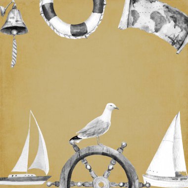 suluboya deniz yolculuğu, yatçılık, kart şablonları, kartvizitler, eski kağıt üzerinde harfler