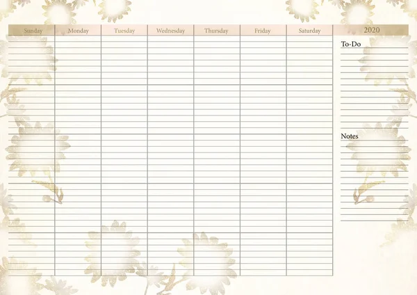 Desk Pad Calendar Template with Desert Sunflower — Stock Photo, Image