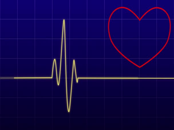 Cardiogram Heart Animation — Stock Video