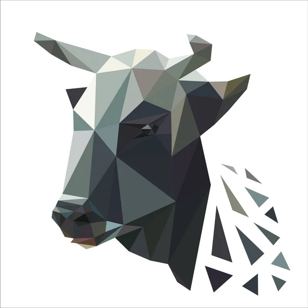 En bild av tjurskalle, kossa. Vektor illustration polygon — Stock vektor