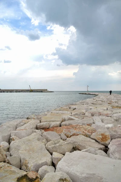 Mattinata Zeegezicht Door Ochtend Met Bewolkte Hemel — Stockfoto