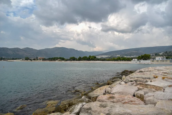 Mattinata Panorama Del Paisaje Marino Por Mañana Con Cielo Nublado —  Fotos de Stock