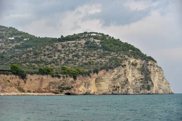 Морський Пейзаж Панорама Mattinata Ранку Хмарного Неба — стокове фото