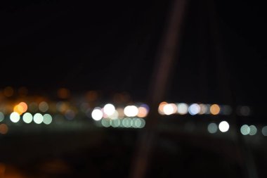 Pescara Yaz gece ışıkları bulanık, Abruzzo, İtalya