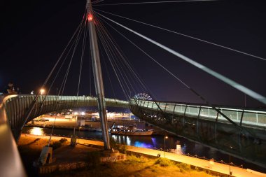 Ponte del Mare by Night in Pescara, Abruzzo, İtalya