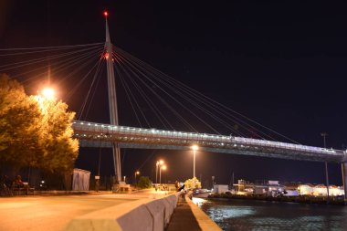 Ponte del Mare by Night in Pescara, Abruzzo, İtalya