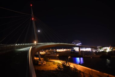 Ponte del Mare by Night in Pescara, Abruzzo, İtalya